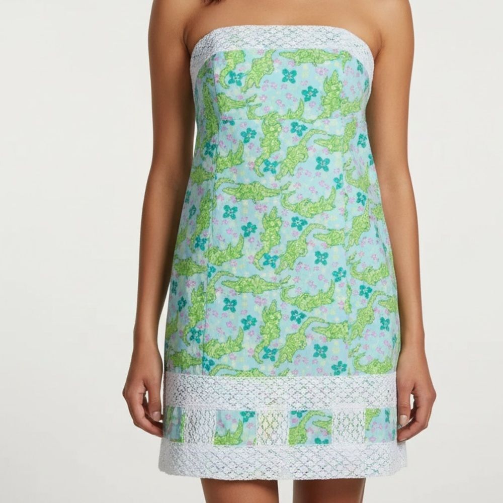 Lilly Pulitzer Bowen Alligator Alberta Lace Dress Size 4